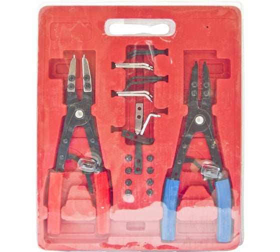 Изображение товара Набор съемников стопорных колец в комплекте со сменными губками 265мм, 18пр., кейс Эврика ER-86856 805925