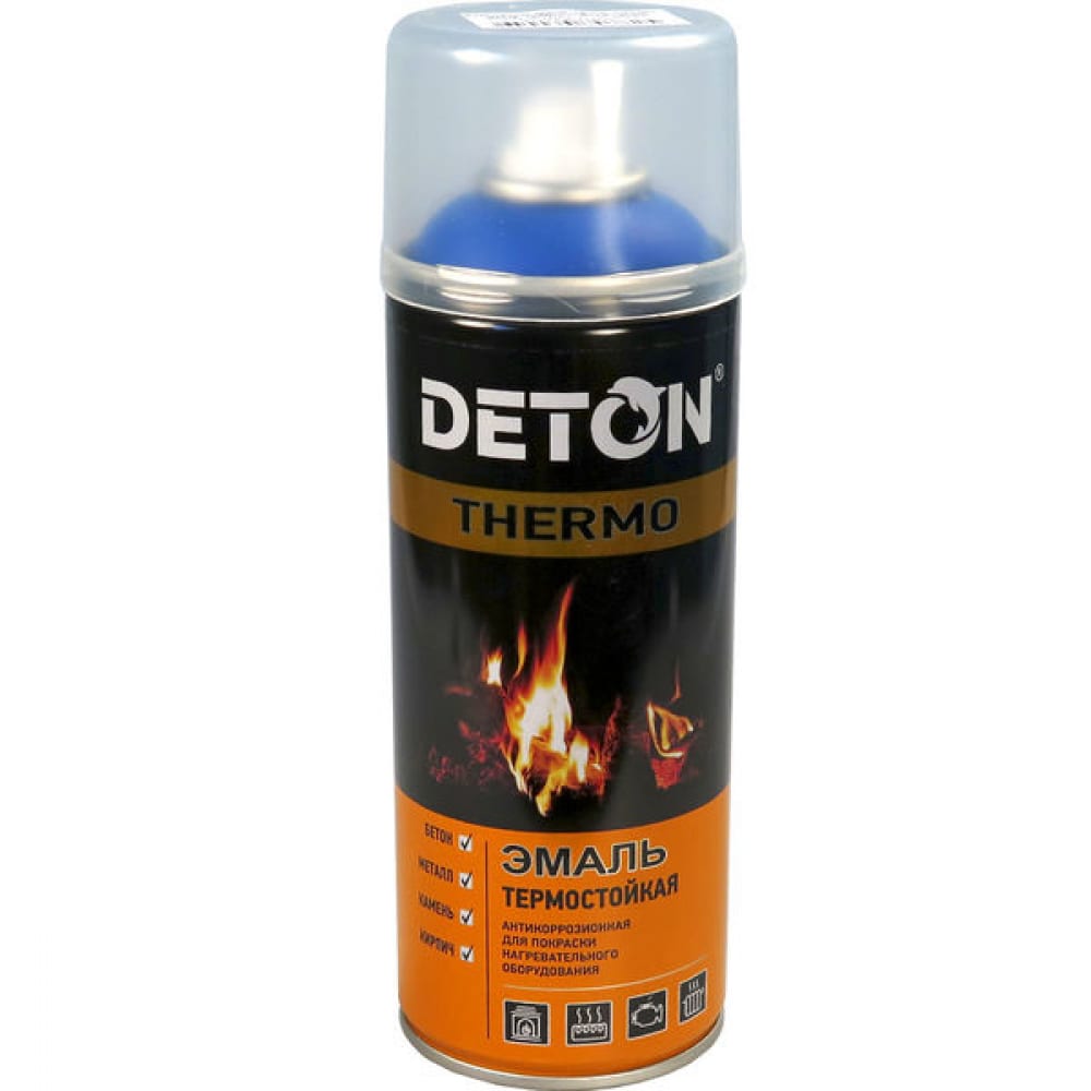 фото Аэрозольная термостойкая эмаль deton белая thermo 520 мл 126939