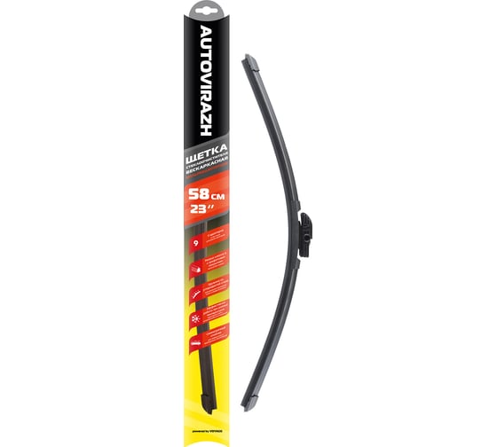 Изображение товара Щетка стеклоочистителя AUTOVIRAZH AV-255 58 см (23”), мультиадаптерная AV-002317