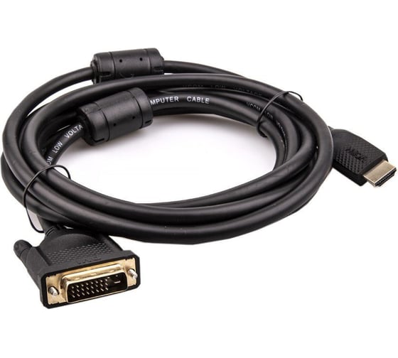 Изображение товара Кабель VCOM HDMI AM/DVI 24+1M, 3м, CU, 1080P 60Hz, 2F, CG484GD-3M