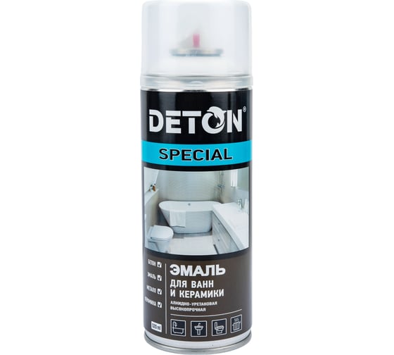 Изображение товара Эмаль для ванн и керамики Deton SPECIAL белая аэрозольная 520 мл DTN-A07300