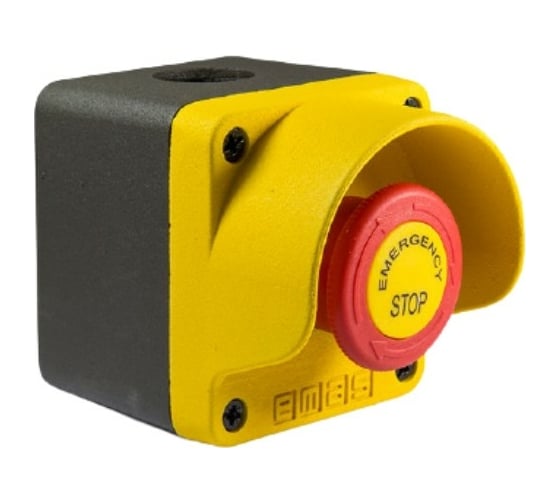 Изображение товара Металлический пост Emas желто-серый с аварийной кнопкой M1C200EE, M1C200EE