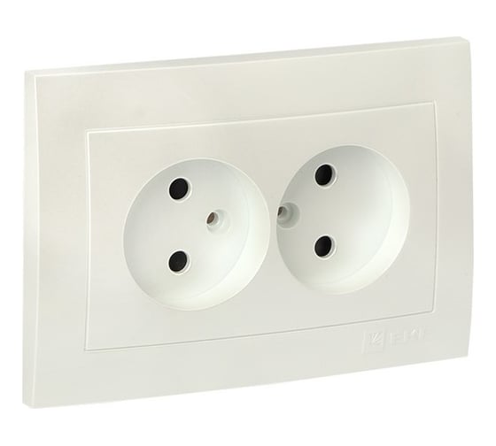 Изображение товара Лицевая панель 2-местной розетки EKF Валенсия без заземления 10А жемчуг с защитными шторками PROxima ESR10-L-102-50