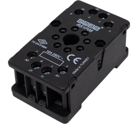 Изображение товара Колодка Emas на 8 выводов черная RS1P08H1