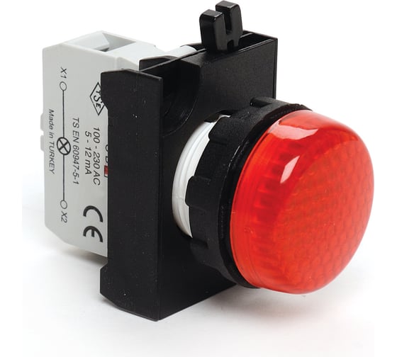 Изображение товара Сигнальная арматура Emas красная, с блоком подсветки CBK, красный светодиод, 100-230В AC CP0K0XK