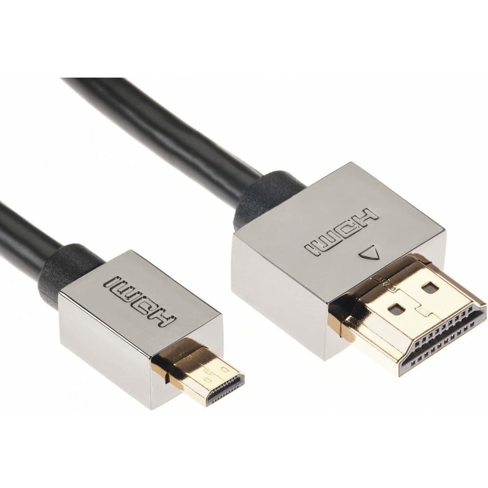 фото Кабель vcom hdmi-19m - micro hdmi-19m ver 2.0+3d/ethernet,1.5m металлические разъемы cg506ad-1.5m