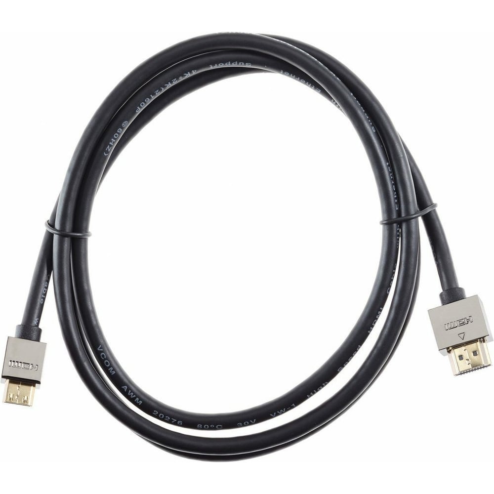 фото Кабель vcom hdmi-19m - mini hdmi-19m ver 2.0+3d/ethernet,1.5m, металлические разъемы cg506ac-1.5m