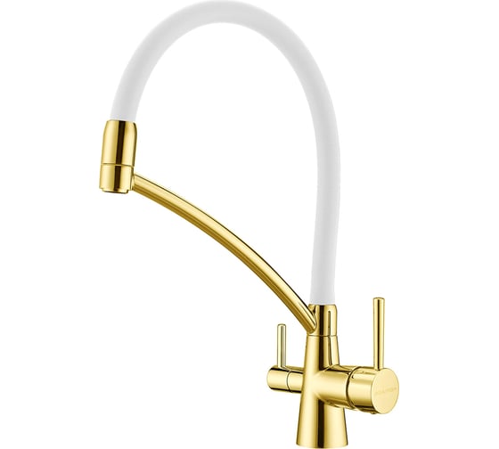 Изображение товара Смеситель для кухни Paulmark SIEGEN золото/белый Si213111-Gw
