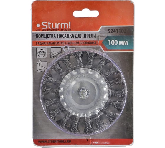 Изображение товара Корщетка-насадка радиальная 100 мм для дрели Sturm 5241102