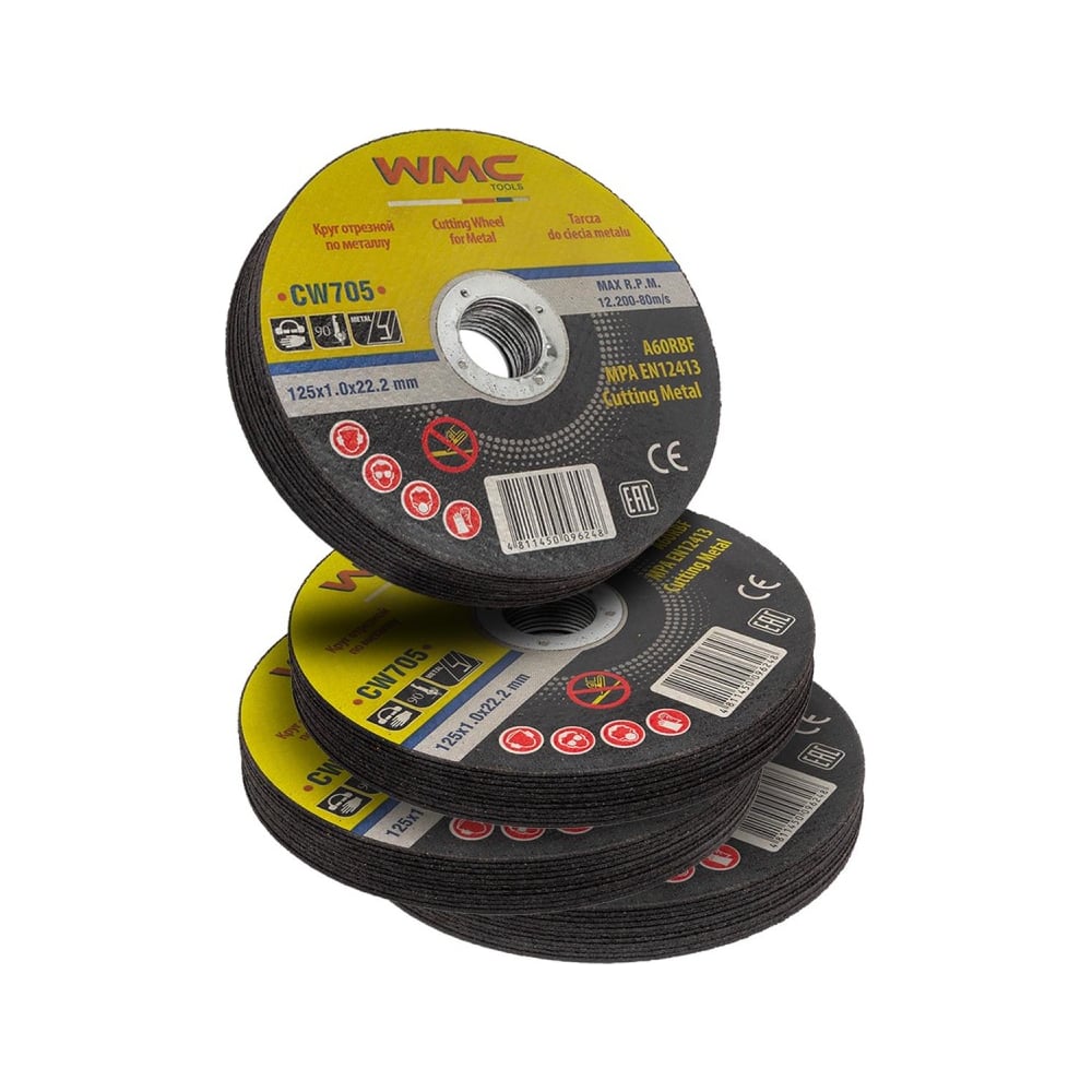 Изображение товара Круг отрезной 125x1.0x22.2 мм, 40 шт WMC TOOLS WMC-CW705/40