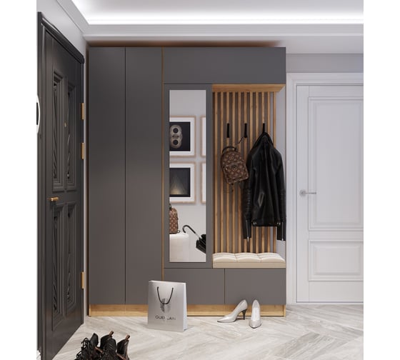 Изображение товара Прихожая Арника Руэлла комплект 1, графит Н143675