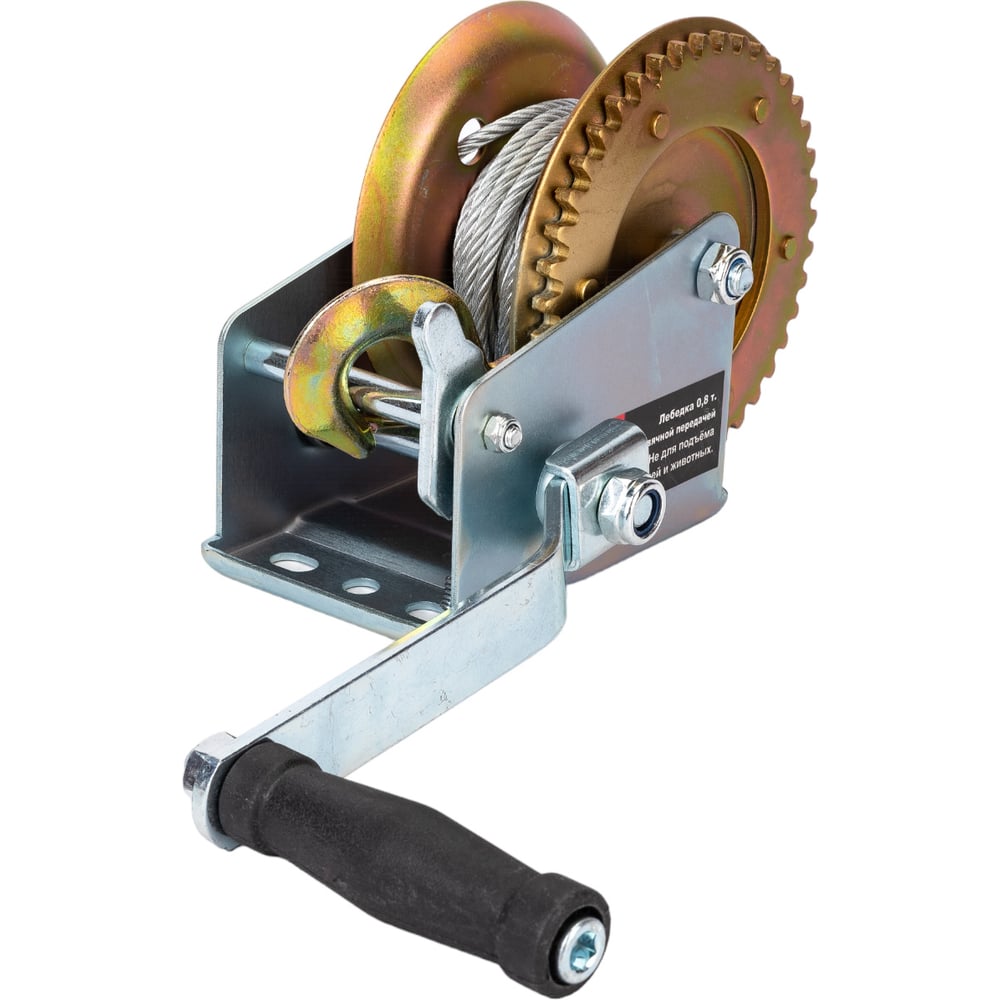 Изображение товара Лебедка СЕРВИС КЛЮЧ 0.8 т, барабанная, шестеренная, 6.7 м 75066