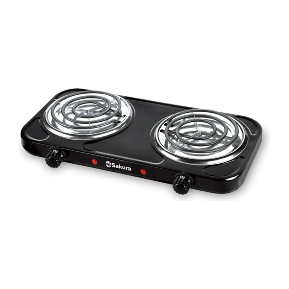 Изображение товара Электроплитка Sakura ПЭ-03В 2000Вт 2 конфорки из нержавеющей стали