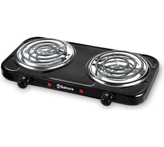 Изображение товара Электроплитка Sakura ПЭ-03В 2000Вт 140/140мм 2конф/спир черн 00000038284