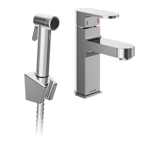 Изображение товара Смеситель для умывальника RAVAK Chrome с гигиеническим душем и держателем CR 112.01 X070167