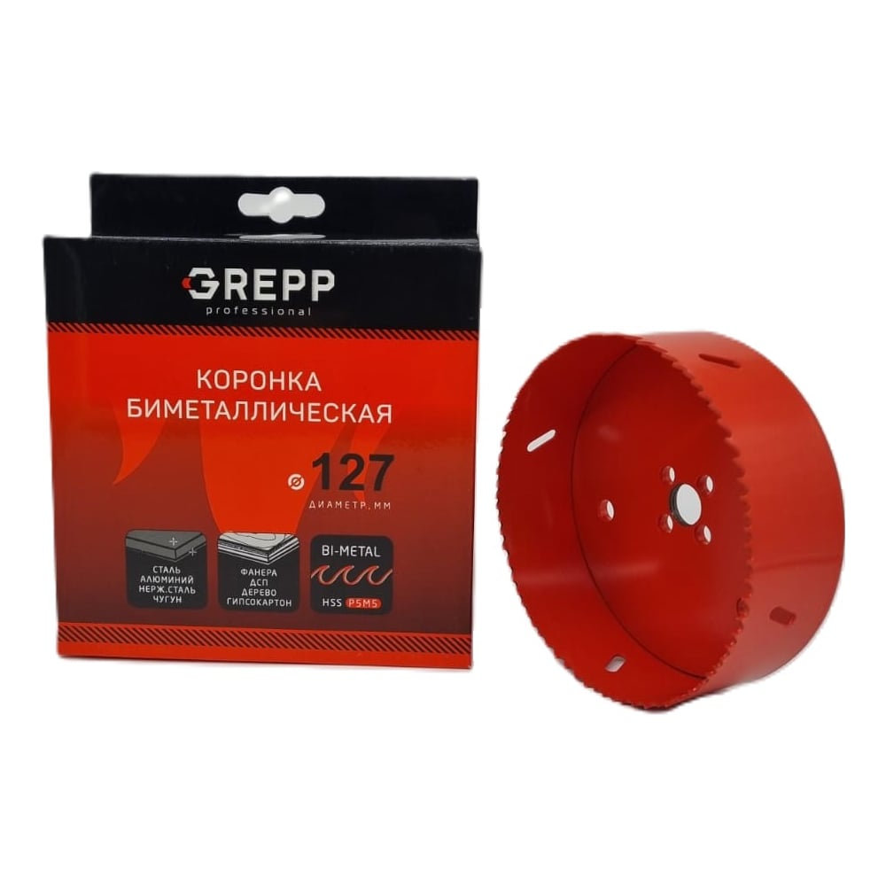 Изображение товара Коронка биметаллическая 127 мм для дерева и металла GREPP 20 207-38127