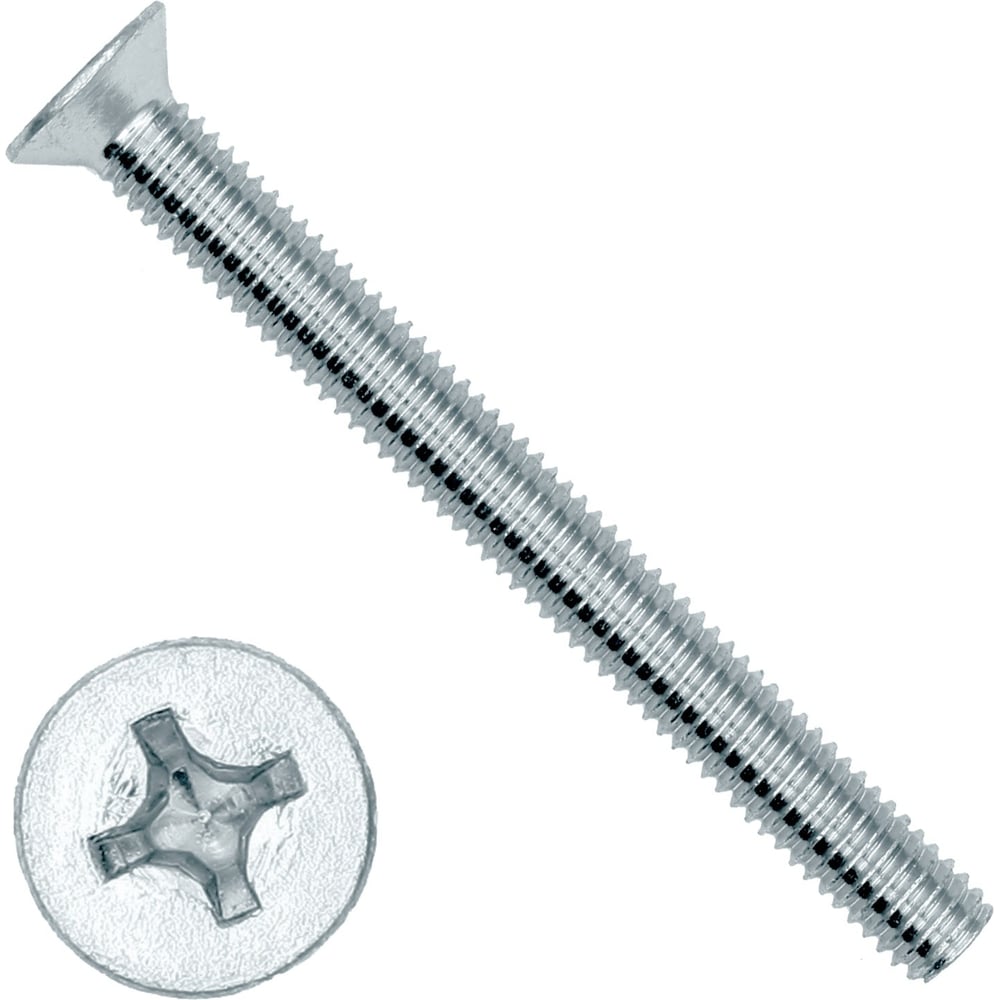 Изображение товара Винт 23 Болта потайной оцинкованный 6x60 DIN965 50 шт.