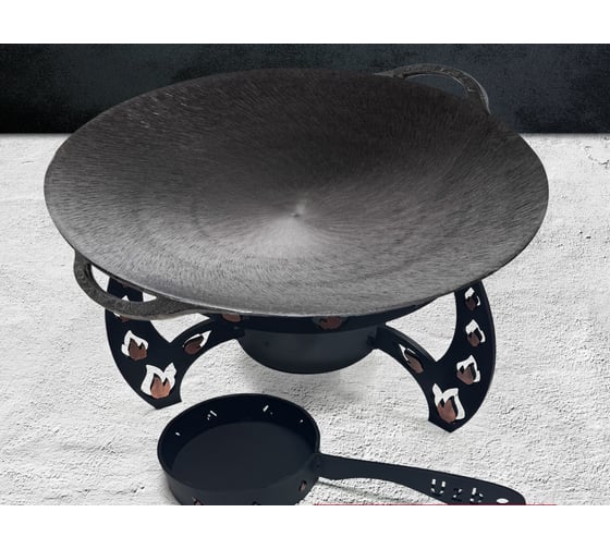 Изображение товара Садж чугунный Davr Metall 35 см с подставкой со съемной угольницей садж35см+подставкаОгонь