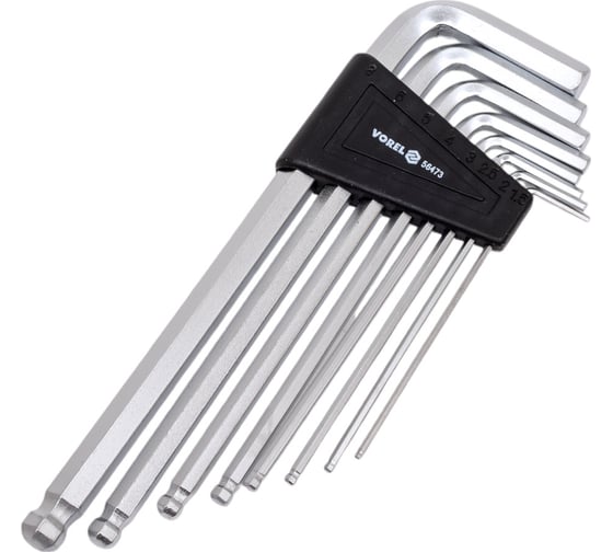 Изображение товара Набор шестигранников с шаром VOREL 8шт CrV 1,5-8мм 56473