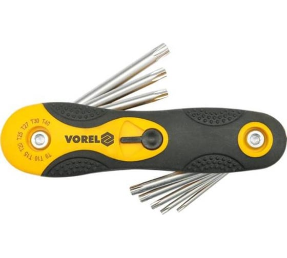 Изображение товара Набор торцовых ключей VOREL  CrV 8 предметов TORX Т9-Т40 56507