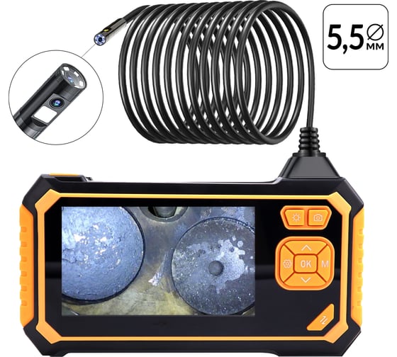 Изображение товара Промышленный защищенный видеоэндоскоп iCartool, 4.3", 2Мп, 2 камеры, 1920х1080, 3м, 5.5 мм, IC-V117