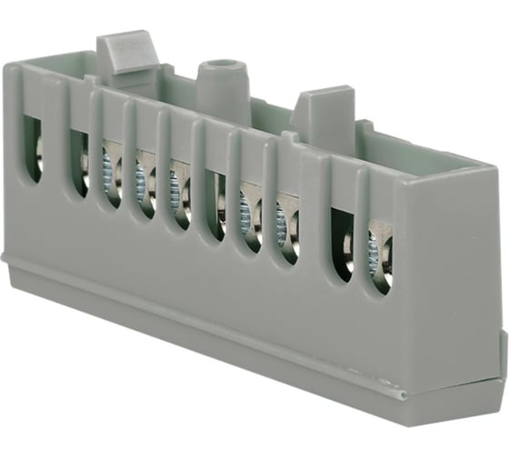 Изображение товара Шина на DIN-рейку "фаза" L 10 отверстий EKF латунь серый изолированный корпус 20 шт PROxima sn0-63-10-is