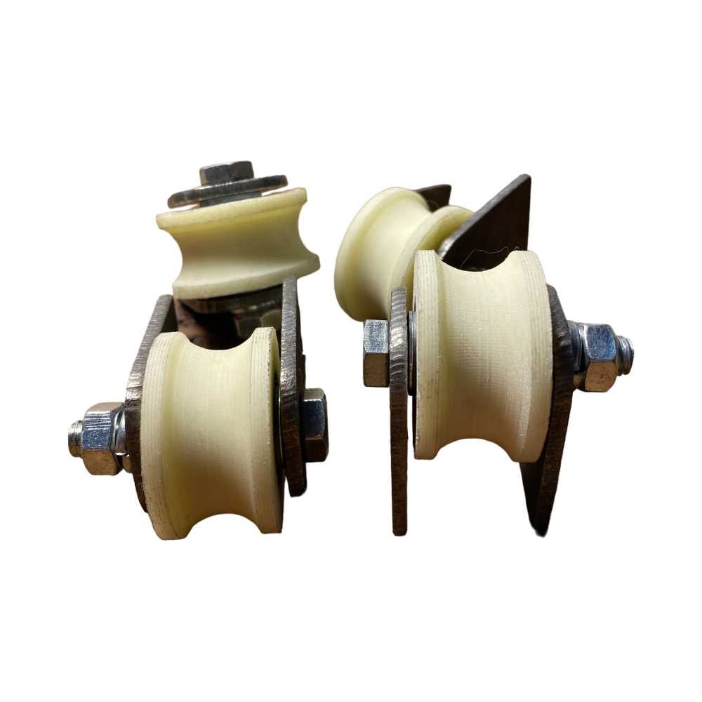 Изображение товара Ролик на пластинах d 40 мм капролон, 4 шт для труб d 15 мм