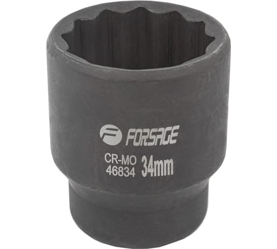 Изображение товара Головка ударная 12-гранная 34 мм, 3/4"DR Forsage F-46834(27108)