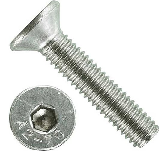 Изображение товара Винт 23 Болта нержавеющий 6x16 потайной под шестигранник DIN7991, 10 шт. 2000000607993