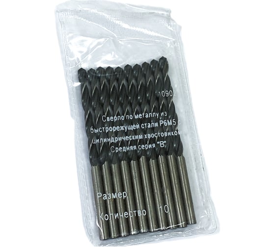 Изображение товара Сверло по металлу (10 шт; 4.4х47х80 мм; ц/х; Р6М5) STV 00-00008930