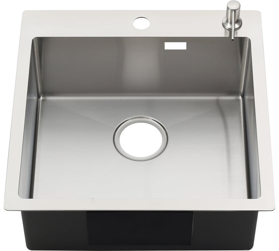 Изображение товара Мойка MELANA R5050HK ProfLine 3,0/200 САТИН врезная квадратная в комплекте с дозатором MLN-R5050HK+дозатор