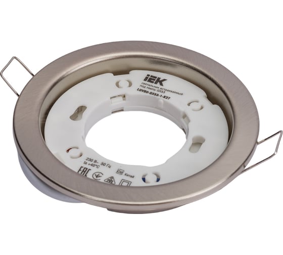 Изображение товара Встраиваемый светильник IEK под лампу GX53, хром матовый LUVB0-GX53 -1-K27 LUVB0-GX53-1-K27