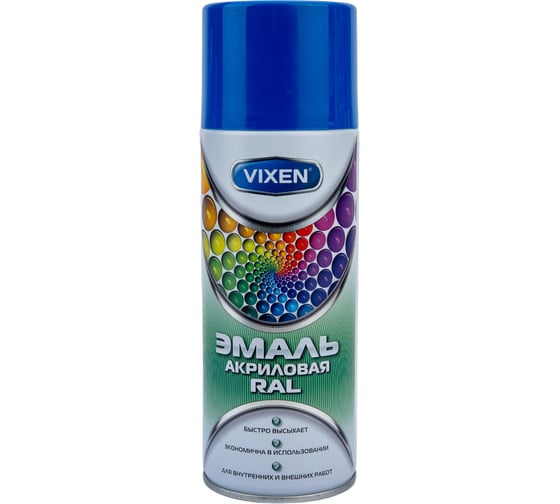 Изображение товара Акриловая эмаль VIXEN сигнально синий RAL 5005, аэрозоль, 520 мл VX35005