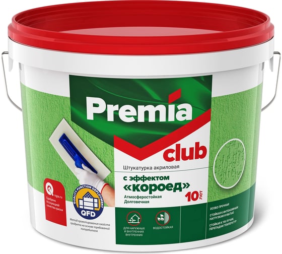 Изображение товара Штукатурка декоративная среднезернистая с эффектом "короед" Premia Club О03951