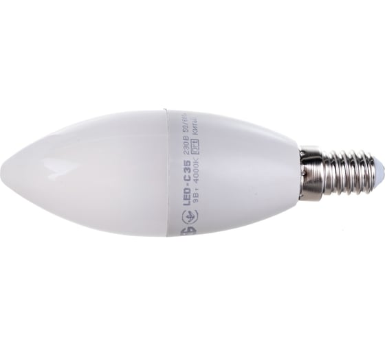 Изображение товара Лампа IEK LED, C35, свеча, 9вт, 230В, 4000К, E14 LLE-C35-9-230-40-E14
