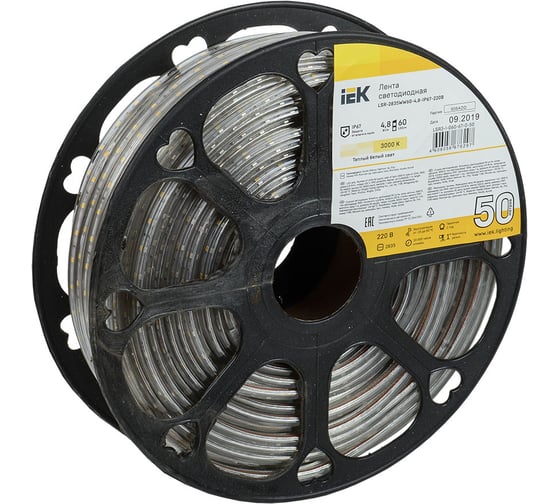Изображение товара Лента IEK LED 50м LSR-2835W60-4, 8-IP67-220В LSR3-2-060-67-0-50