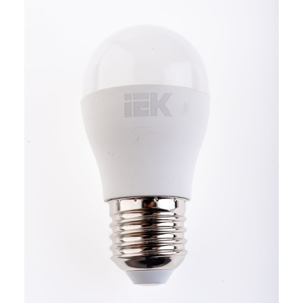 фото Лампа iek led, g45, шар, 9вт, 230в, 4000к, e27 lle-g45-9-230-40-e27