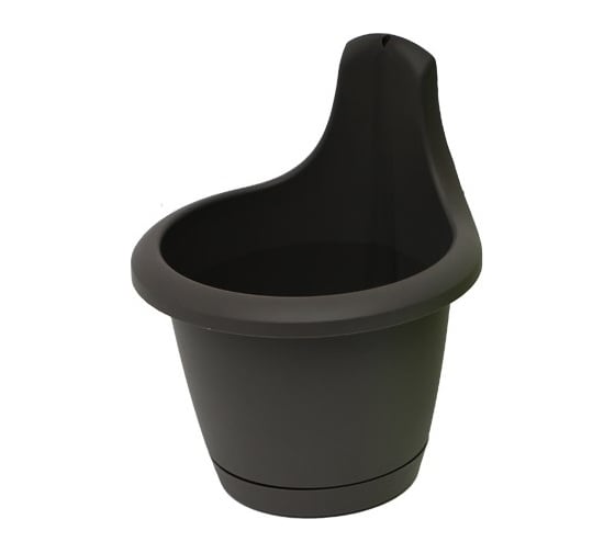 Изображение товара Цветочный подвесной горшок Протэкт Respana Hook серый ГЦ-24/20 сер