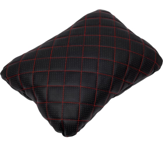 Изображение товара Подушка на сиденье SKYWAY экокожа перф. Черная строчка Красная S10301001