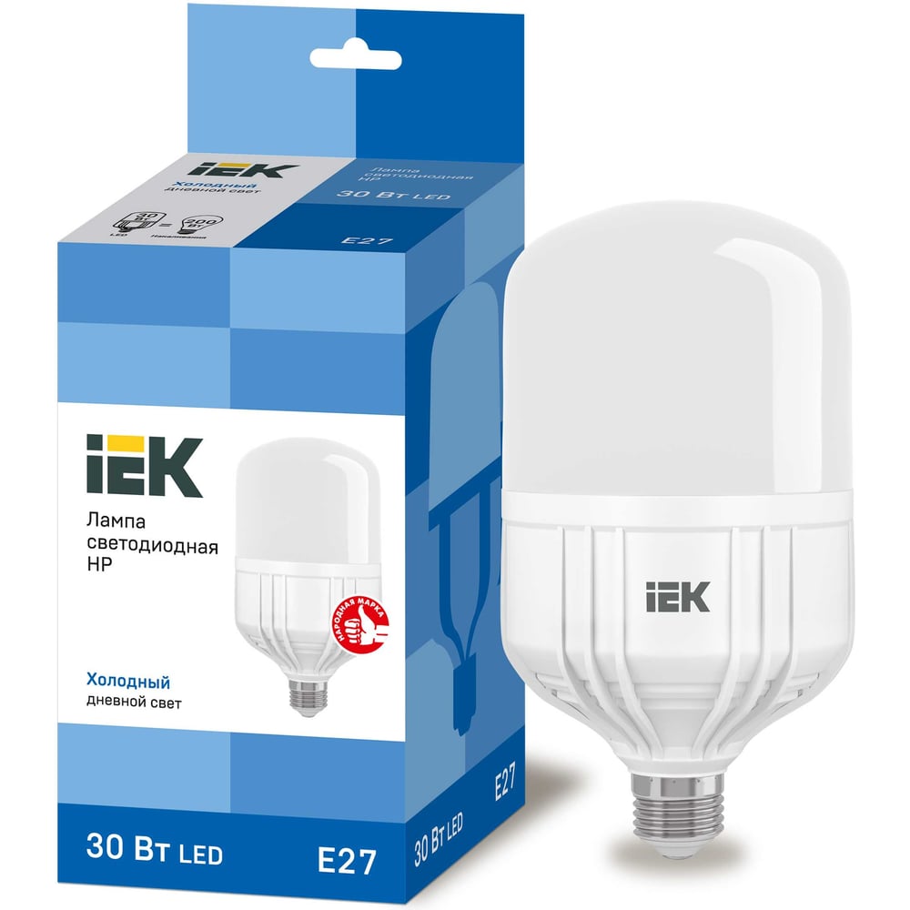 Лампа IEK LED, HP, 30вт, 230В, 6500К, E27 LLE-HP-30-230-65-E27