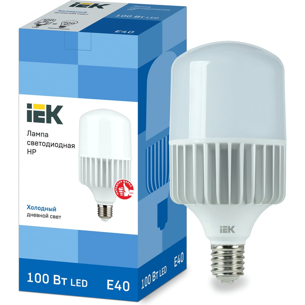 Изображение товара LED лампа IEK HP 100Вт E40 6500K цилиндрическая для общего освещения