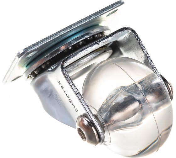 Изображение товара Колесо ПУ прозрачное поворотное 35 мм крепление платформенное СИБРТЕХ 68731