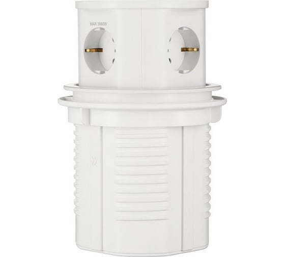 Изображение товара Выдвижная встраиваемая розетка Mebax LK-PRF 3 секции Белый Полуавтоматический d=120мм 1 USB + 1 type C беспроводная зарядка 00-00002872