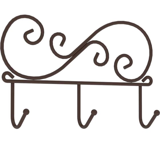 Изображение товара Вешалка настенная ЗМИ Кружева 3 коричневый ВН275 КОР