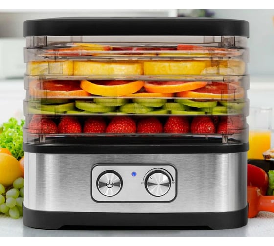 Изображение товара Сушилка для фруктов, овощей STINGRAY ST-FD720A 6 поддонов: 4+1 для ягод+1 для пастилы черный жемчуг 42848