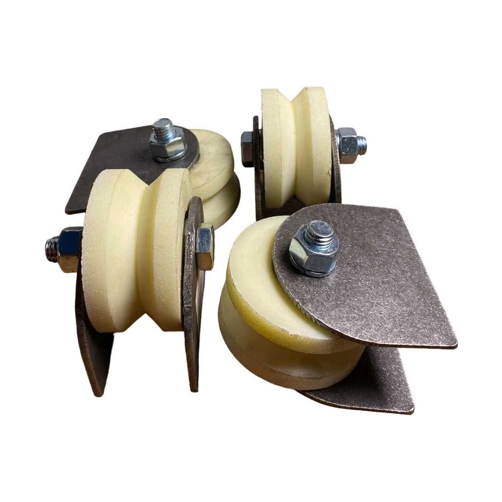 Изображение товара Ролик на пластинах 23 Болта d70 мм под угол шириной 35 мм капролон 4 шт