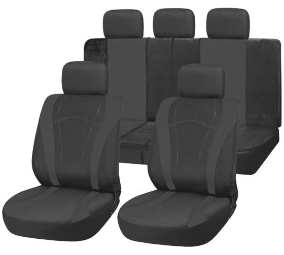 Изображение товара Чехлы для сиденья SKYWAY Forward- 4 полиэстер/сетка 9 предм. черный S01301129