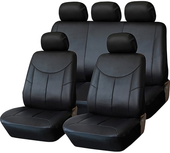 Изображение товара Чехлы для автомобильных сидений KRAFT STYLE универсальные, экокожа, черные KT 835625