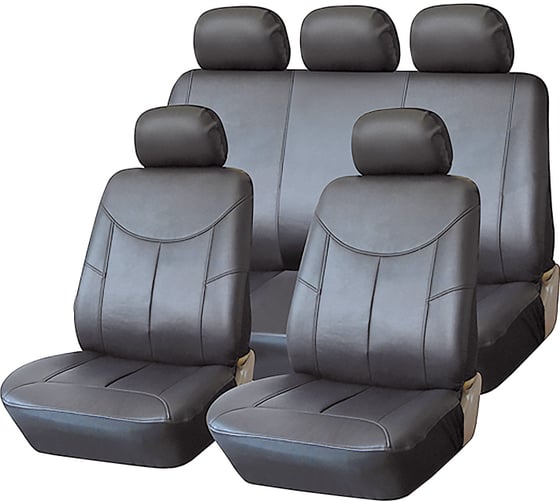 Изображение товара Чехлы для автомобильных сидений KRAFT STYLE универсальные, экокожа, серые KT 835626