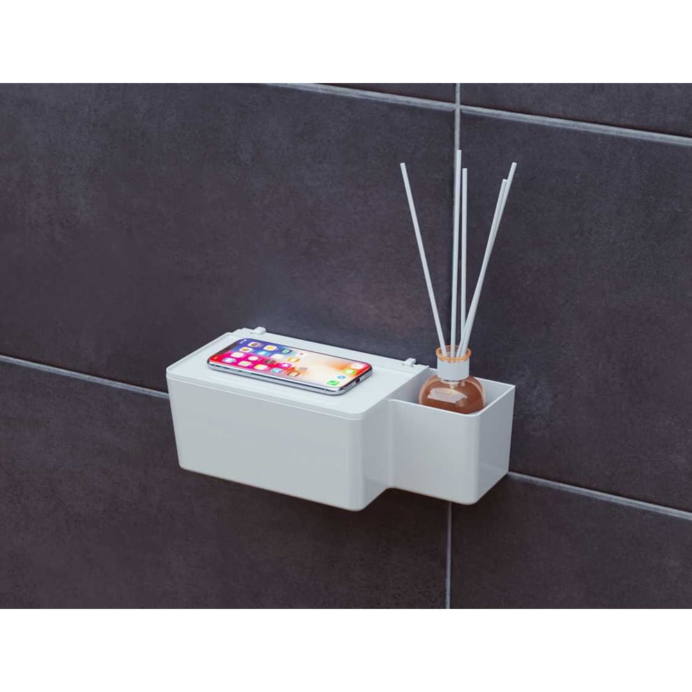 Изображение товара Полка для туалета Berossi Glomma снежно-белого цвета двухъярусная настенная